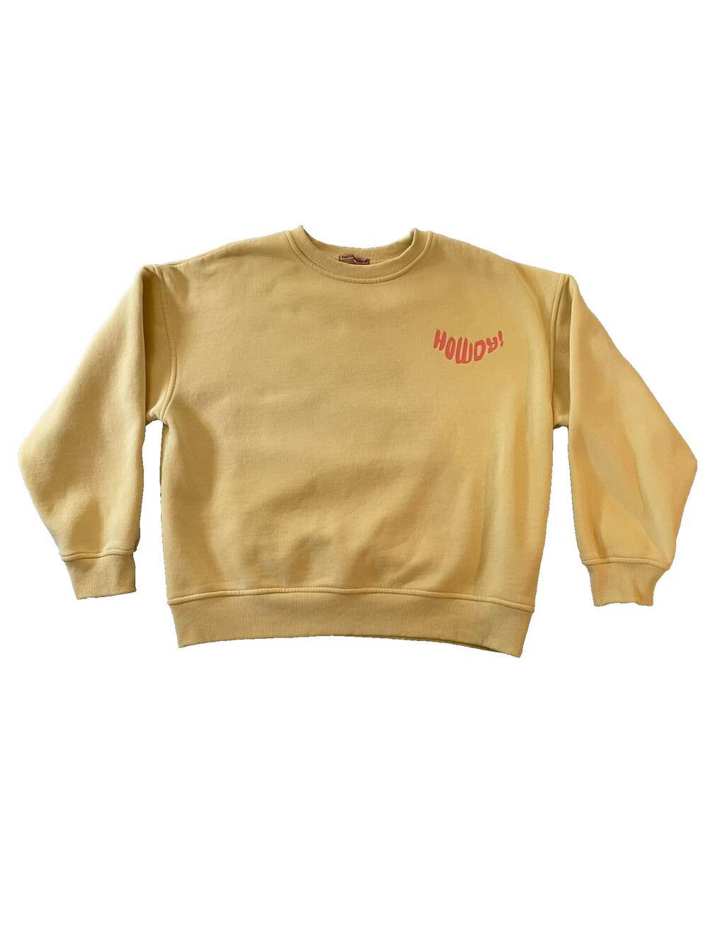 Bailey Rose Howdy Cowboy Boots Graphic Sweatshirt Womens L Yellow Western Rodeo - Picture 3 of 8